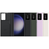 Samsung Galaxy S23 Ultra Smart View Wallet Case, Black, Lavender, EF-ZS918CVEGWW