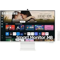 Samsung 32-Inch M8 (M80D) Series 4K UHD Smart Monitor with Streaming TV, Speakers, HDR10 Plus, AI Upscaling, USB-C, Ergonomic Stand, SlimFit Camera, Gaming Hub, LS32DM801UNXZA, 2024