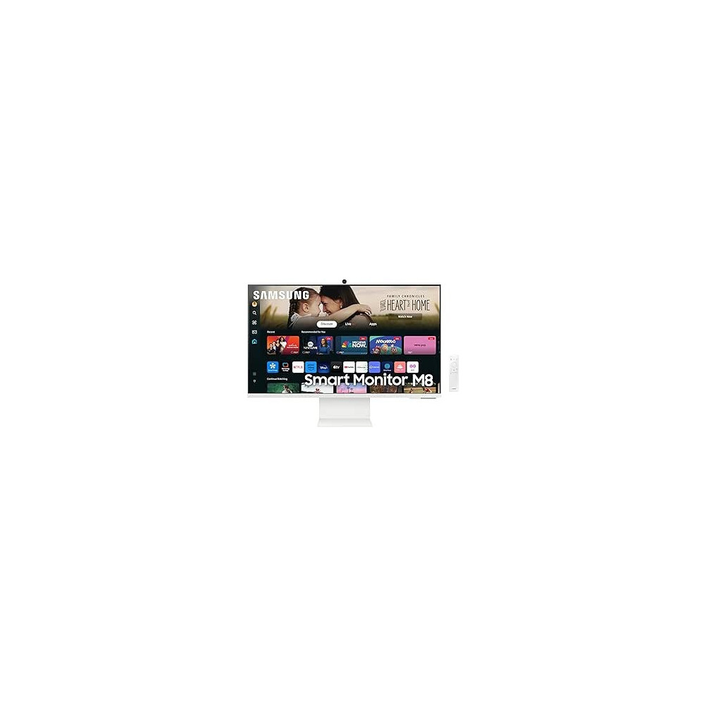 Samsung 32-Inch M8 (M80D) Series 4K UHD Smart Monitor with Streaming TV, Speakers, HDR10 Plus, AI Upscaling, USB-C, Ergonomic Stand, SlimFit Camera, Gaming Hub, LS32DM801UNXZA, 2024