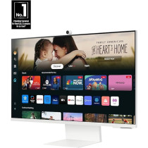 Samsung 32-Inch M8 (M80D) Series 4K UHD Smart Monitor with Streaming TV, Speakers, HDR10 Plus, AI Upscaling, USB-C, Ergonomic Stand, SlimFit Camera, Gaming Hub, LS32DM801UNXZA, 2024