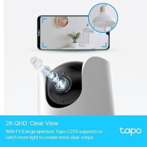 TP-Link Tapo Pan/Tilt Smart Security Camera, Indoor CCTV, Smart AI Detection and Notification, Starlight Sensor, 2K QHD, Night Vision Works with Alexa And Google Home, No Hub Required, SD Storage, C225