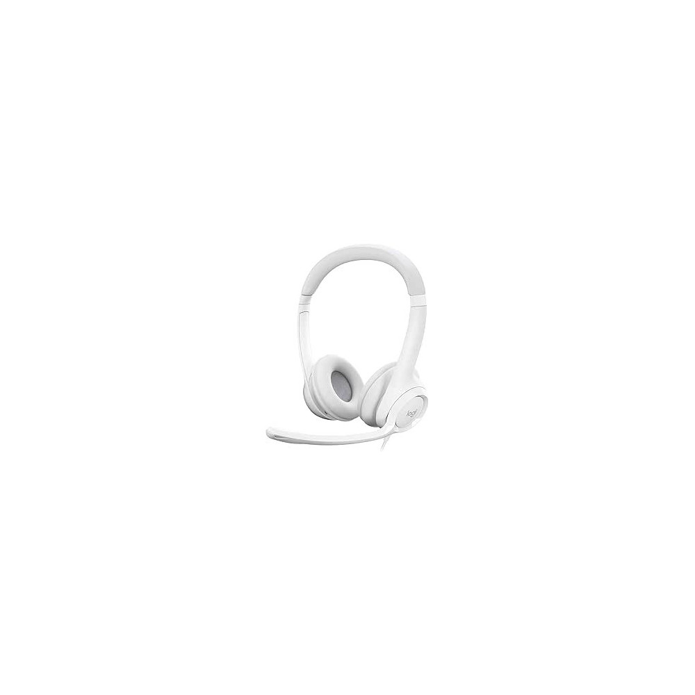 Logitech H390 Wired Headset For PC/Laptop, Stereo Headphones with Noise Cancelling Microphone, USB-A, In-Line Controls, Works with Chromebook, Off-White