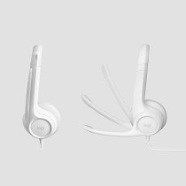 Logitech H390 Wired Headset For PC/Laptop, Stereo Headphones with Noise Cancelling Microphone, USB-A, In-Line Controls, Works with Chromebook, Off-White