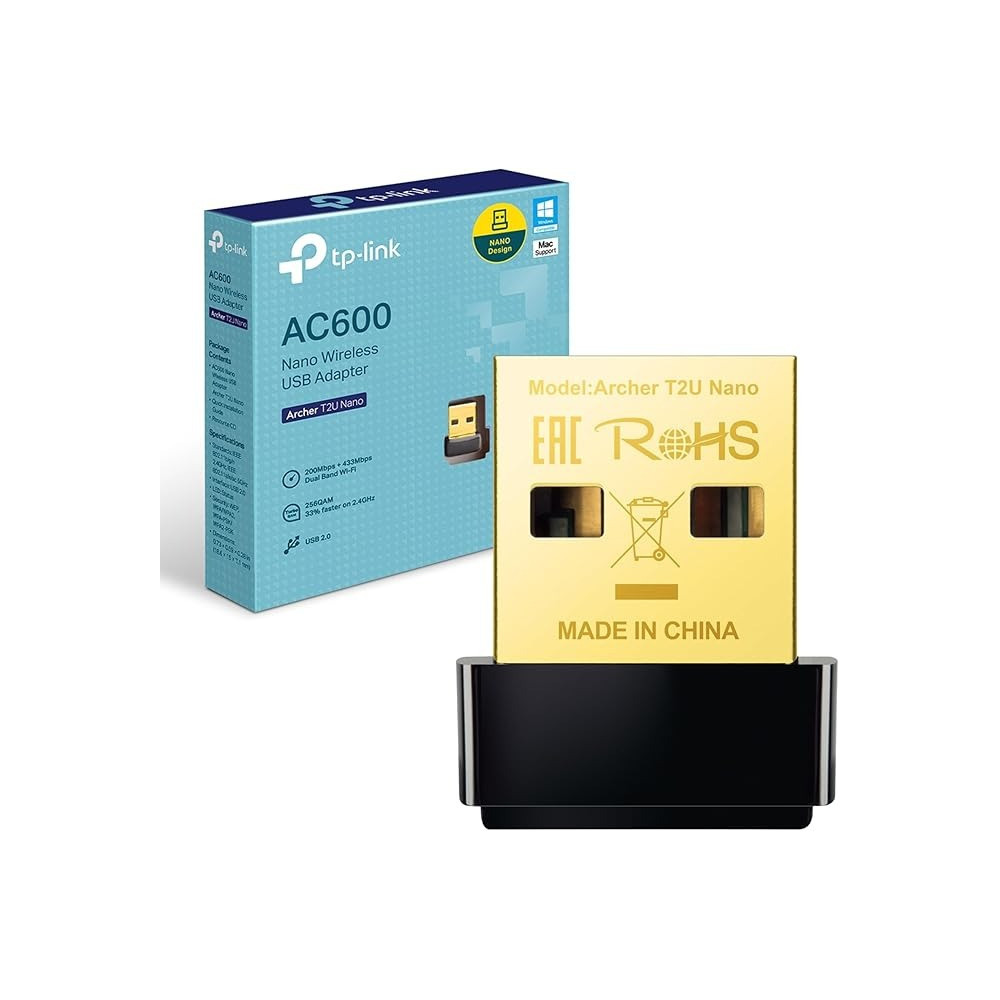 TP-Link Archer T2U Nano AC600 433 200 Wireless Dual Band USB Adapter