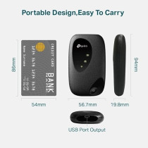 TP-Link TP Link 4G LTE 150Mbps Mobile Wi Fi M7200 Mobile Hot Spot, Plug N Play 150Mbps 4G FDD/TDD LTE, Upto 10 Devices, 2000mAh Battery Compatible With All Sim Cards, Black