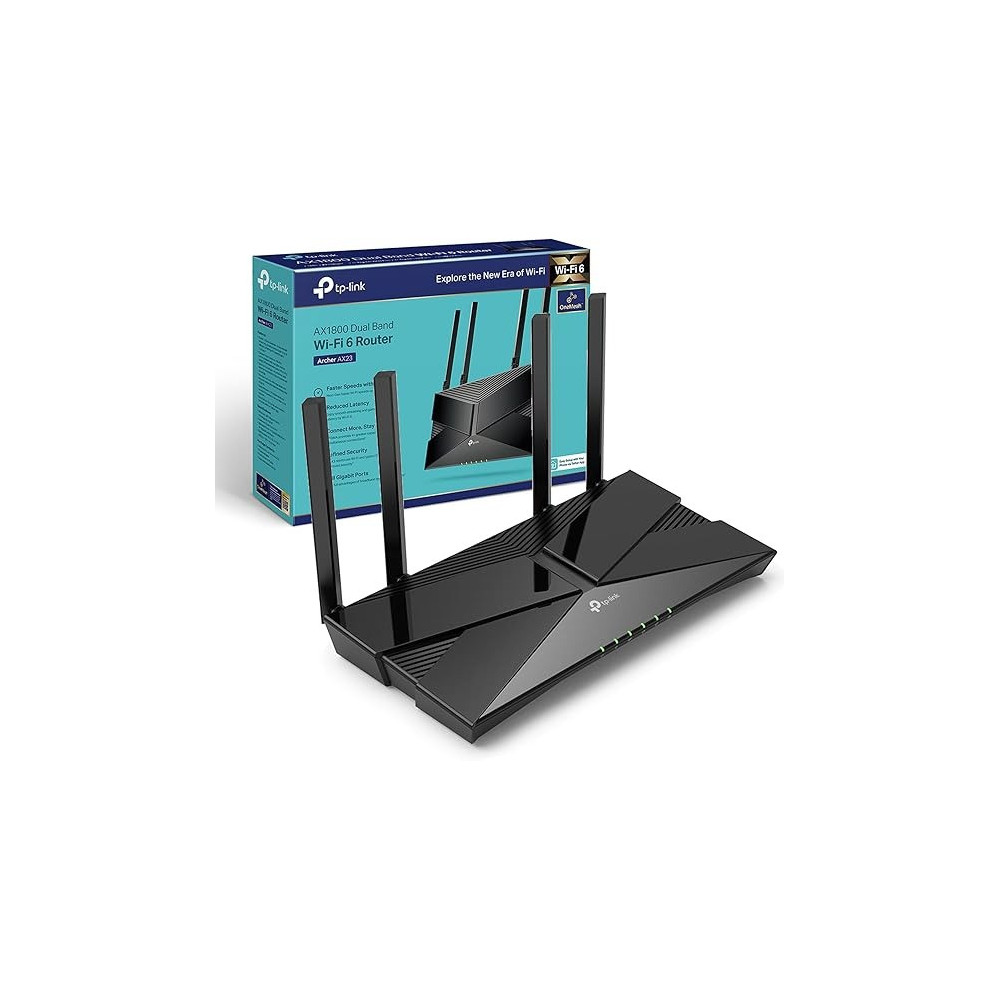 TP-Link WiFi 6 OneMesh Router, AX1800 Mbps Gigabit VPN Router, Dual-Core CPU Fibre Router, WPA3 Cybersecurity, Ideal For Gaming Xbox/PS4/Steam (Archer AX23)