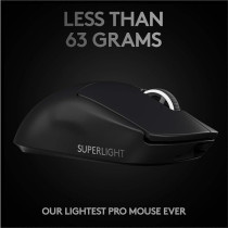 Logitech G Pro X Superlight Wireless Gaming Mouse, Ultra-Lightweight, HERO 25K Sensor, 25,600 DPI, 5 Programmable Buttons, Long Battery Life, Compatible With PC/Mac, Black