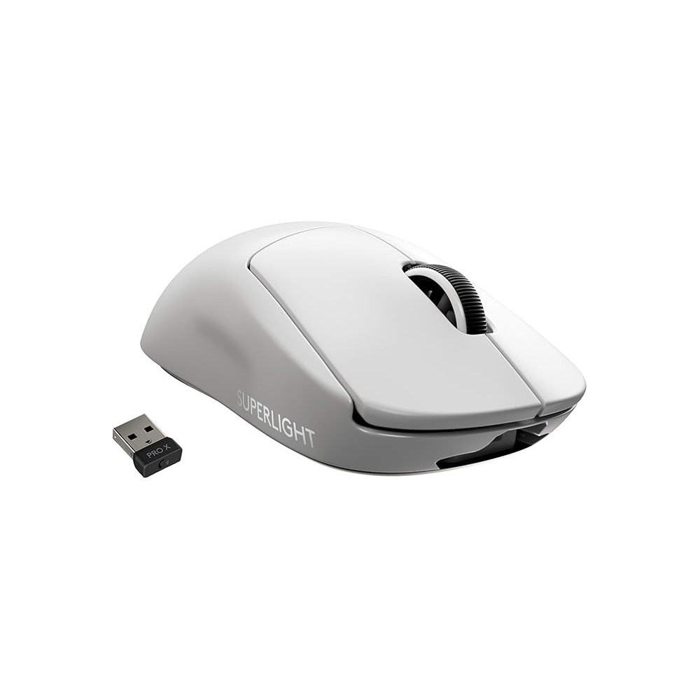 Logitech G Pro X Superlight Wireless Gaming Mouse, Ultra-Lightweight, HERO 25K Sensor, 25,600 DPI, 5 Programmable Buttons, Long Battery Life, Compatible With PC/Mac, White