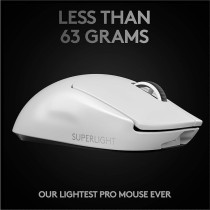 Logitech G Pro X Superlight Wireless Gaming Mouse, Ultra-Lightweight, HERO 25K Sensor, 25,600 DPI, 5 Programmable Buttons, Long Battery Life, Compatible With PC/Mac, White