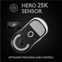 Logitech G Pro X Superlight Wireless Gaming Mouse, Ultra-Lightweight, HERO 25K Sensor, 25,600 DPI, 5 Programmable Buttons, Long Battery Life, Compatible With PC/Mac, White