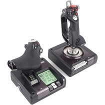 Logitech G Saitek X52 Flight Control System, Controller And Joystick Simulator, Lcd Display, Double Suspension, Illuminated Buttons, 2Xusb, Pc, Black