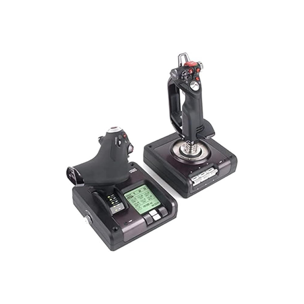 Logitech G Saitek X52 Flight Control System, Controller And Joystick Simulator, Lcd Display, Double Suspension, Illuminated Buttons, 2Xusb, Pc, Black