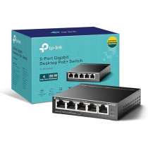 TP-Link 5-Port Gigabit Desktop PoE Switch With 4-Port PoE Plus, 65 W For All PoE Ports, Metal Casing, Plug And Play, Ideal For IP Surveillance And Access Point (TL-SG1005P)