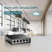 TP-Link 5-Port Gigabit Desktop PoE Switch With 4-Port PoE Plus, 65 W For All PoE Ports, Metal Casing, Plug And Play, Ideal For IP Surveillance And Access Point (TL-SG1005P)