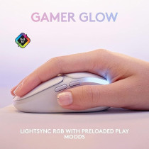 Logitech G G705 Wireless Gaming Mouse, Customisable LIGHTSYNC RGB Lighting, LIGHTSPEED Wireless, Bluetooth Connectivity, Lightweight, PC/Mac/Laptop, White Mist