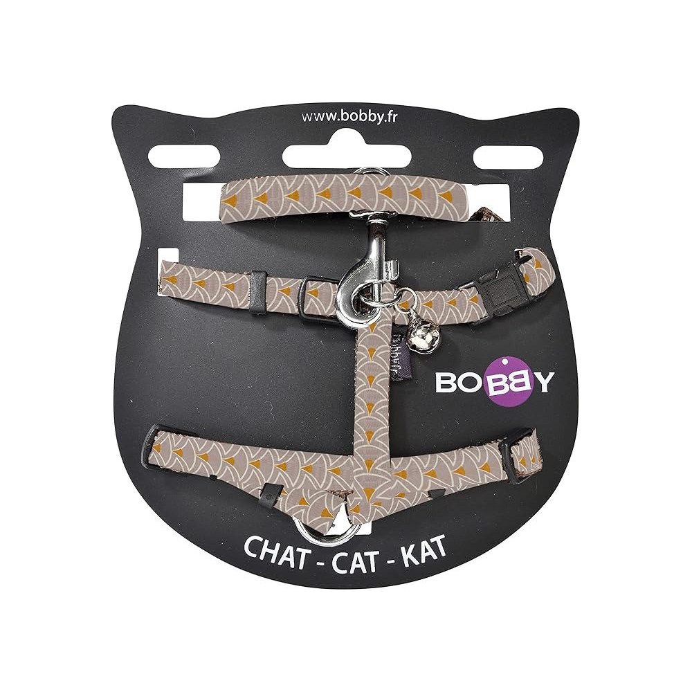 Bobby Geisha Cat Harness And Lead, Taupe Colour