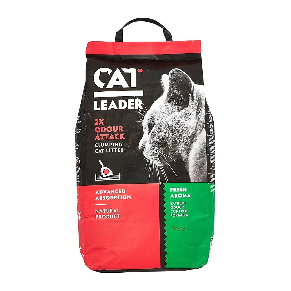 Geohellas Cat Leader 2x Odour Attack Fresh Clumping Litter-Fresh Aroma, 10 Kg