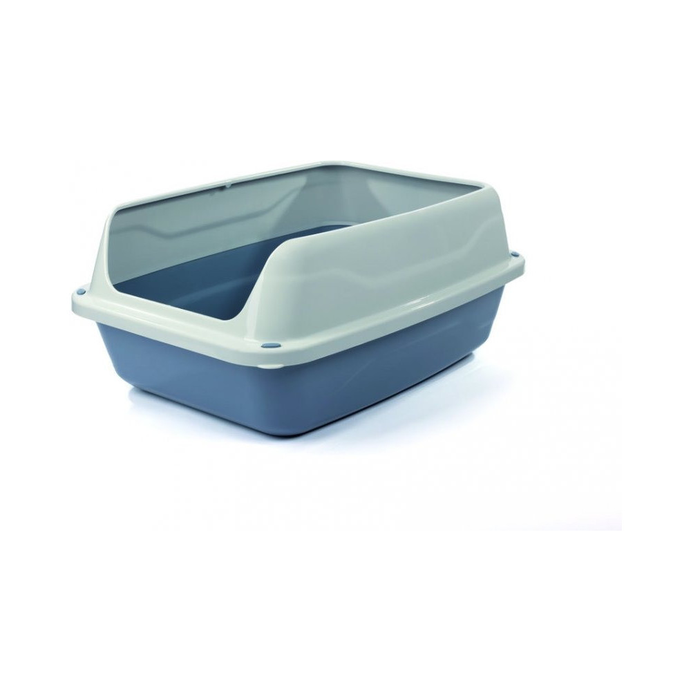 Georplast Sonic High Edge Cat Litter Tray, Grey/White, Large
