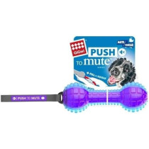 Gigwi Dumbell Push To Mute Transparent Dog Toy, Purple/Blue