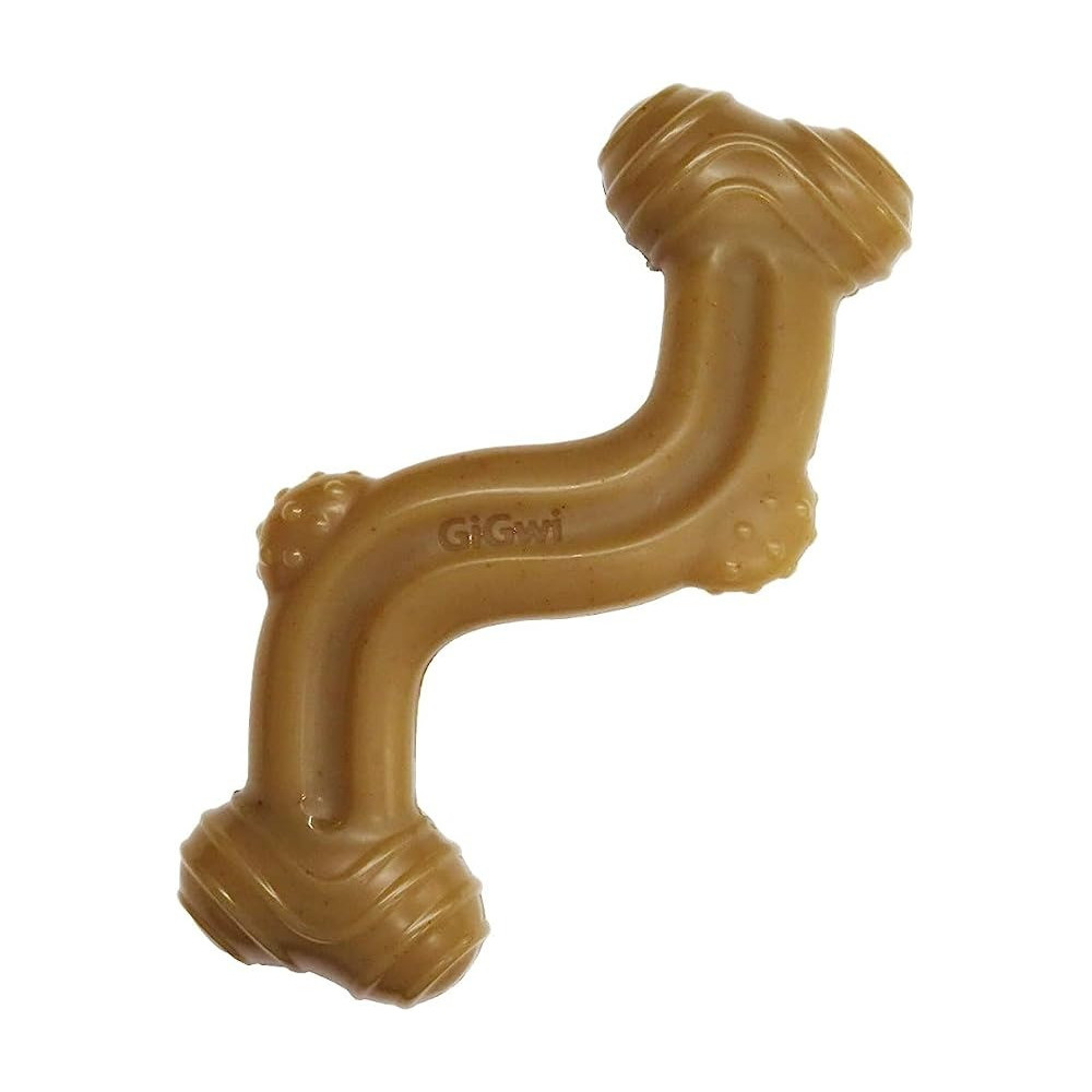 Gigwi Nylon Bone Dog Chew Toy, Medium, Brown