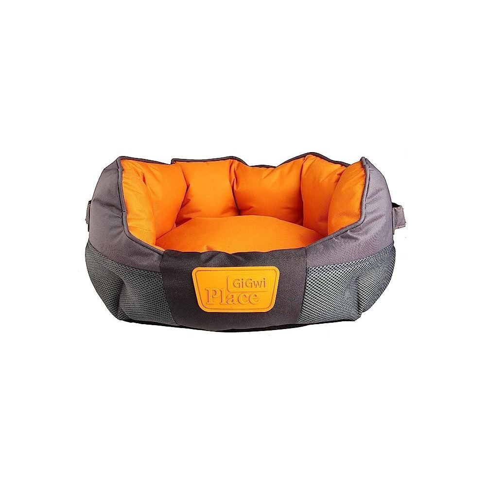 Gigwi Place Soft Bed Canvas For Pet, Grey/Orange