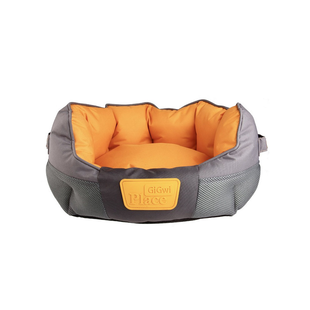 Gigwi Place Soft Bed Canvas For Pet, Grey/Orange, Medium
