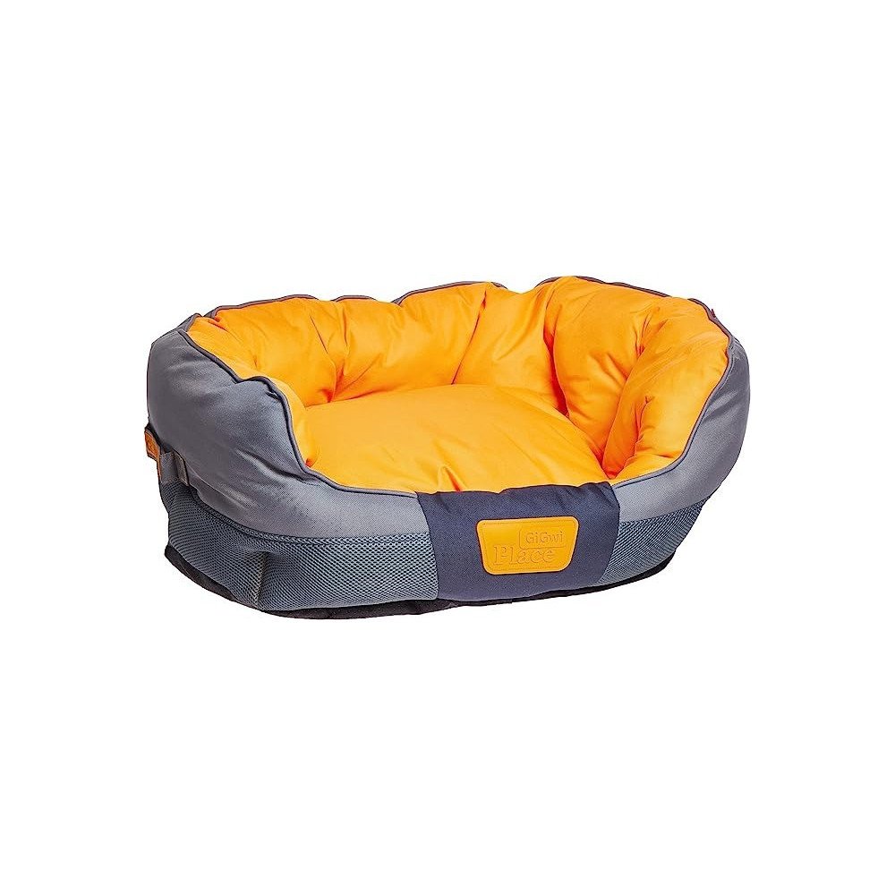Gigwi Place Soft Bed Canvas For Pet, Grey/Orange, Large