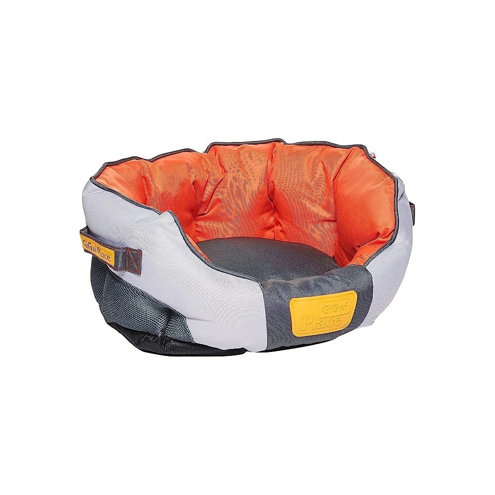 Gigwi Place Soft Bed Canvas For Pet, Light Grey/Orange, Medium