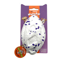FOFOS Rugby Ball Fetch Dog Toy, White/Purple