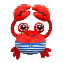 FOFOS Sealife Crab Dog Toy, Red