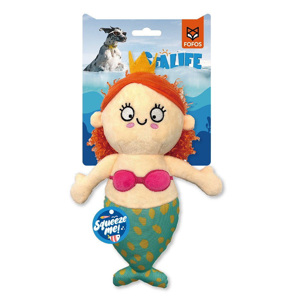FOFOS Sealife Mermaid Dog Toy, Multicolour