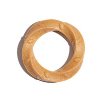 FOFOS Woodplay Ring Dog Toy, Brown