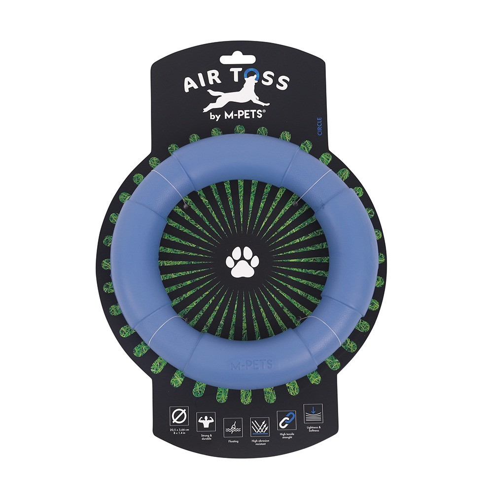 M-PETS Air Toss Circle Dog Toy, Blue