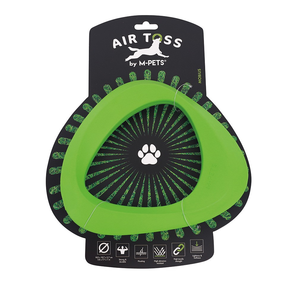 M-PETS Air Toss Mobius Dog Toy, Green