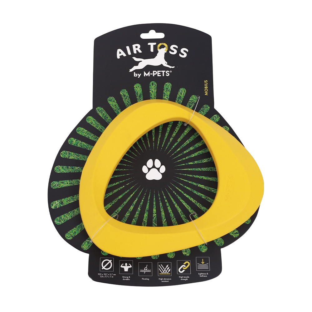 M-PETS Air Toss Mobius Dog Toy, Yellow