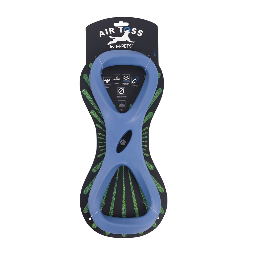 M-PETS Air Toss Twist Dog Toy, Blue
