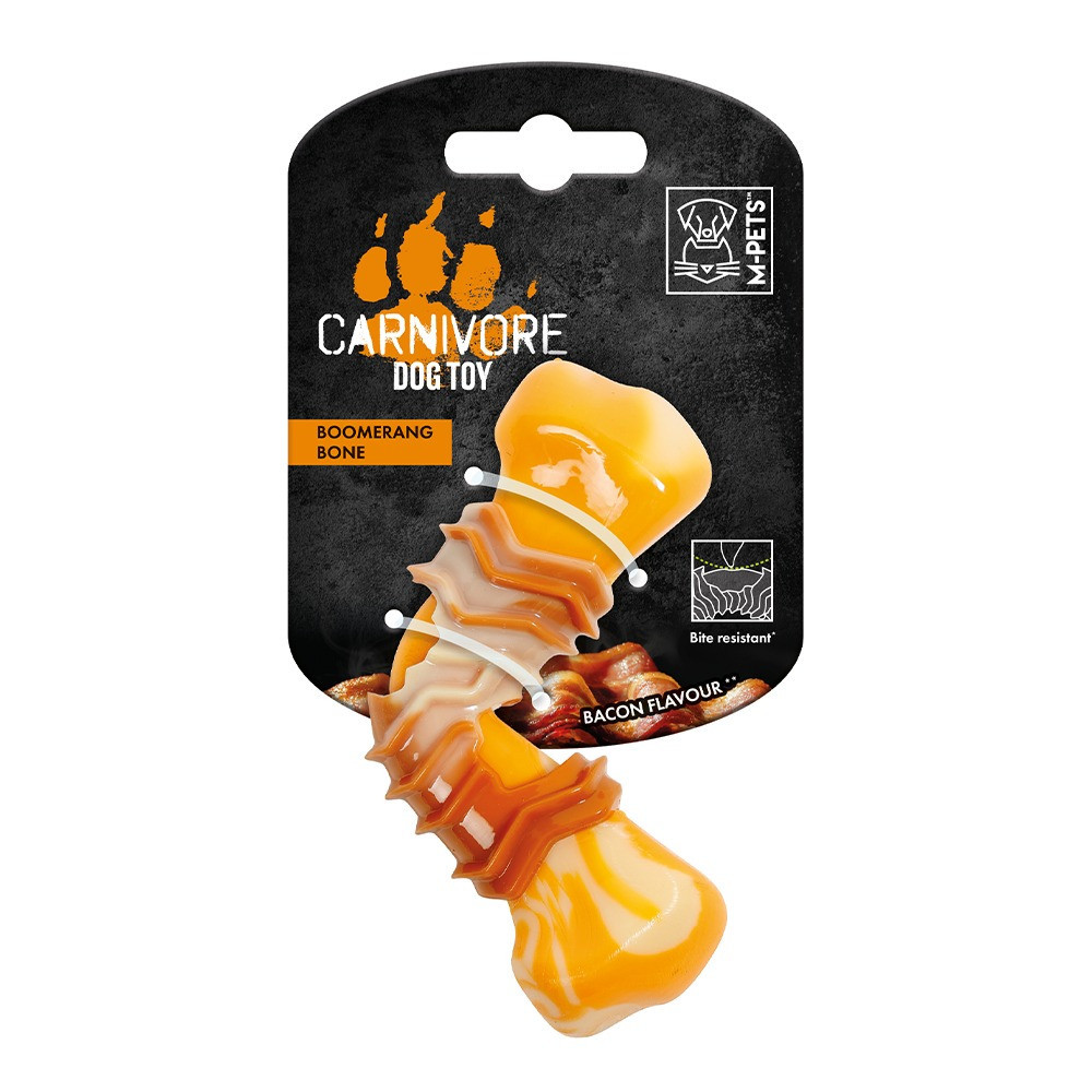 M-PETS Carnivore Boomerang Bone Dog Toy, Small