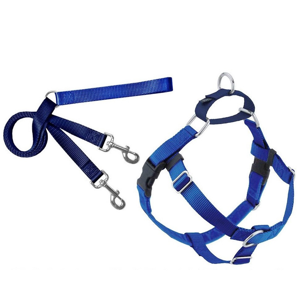 2 Hounds Design Freedom No-Pull Dog Harness With Leash, Royal Blue/Large 1 Inch
