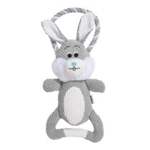 M-PETS Chewtopia Rabbit Dog Toy, Grey/White