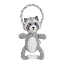 M-PETS Chewtopia Raccoon Dog Toy, Grey/White