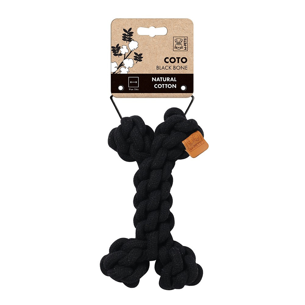 M-PETS Coto Black Bone Eco Friendly Dog Toy, Small
