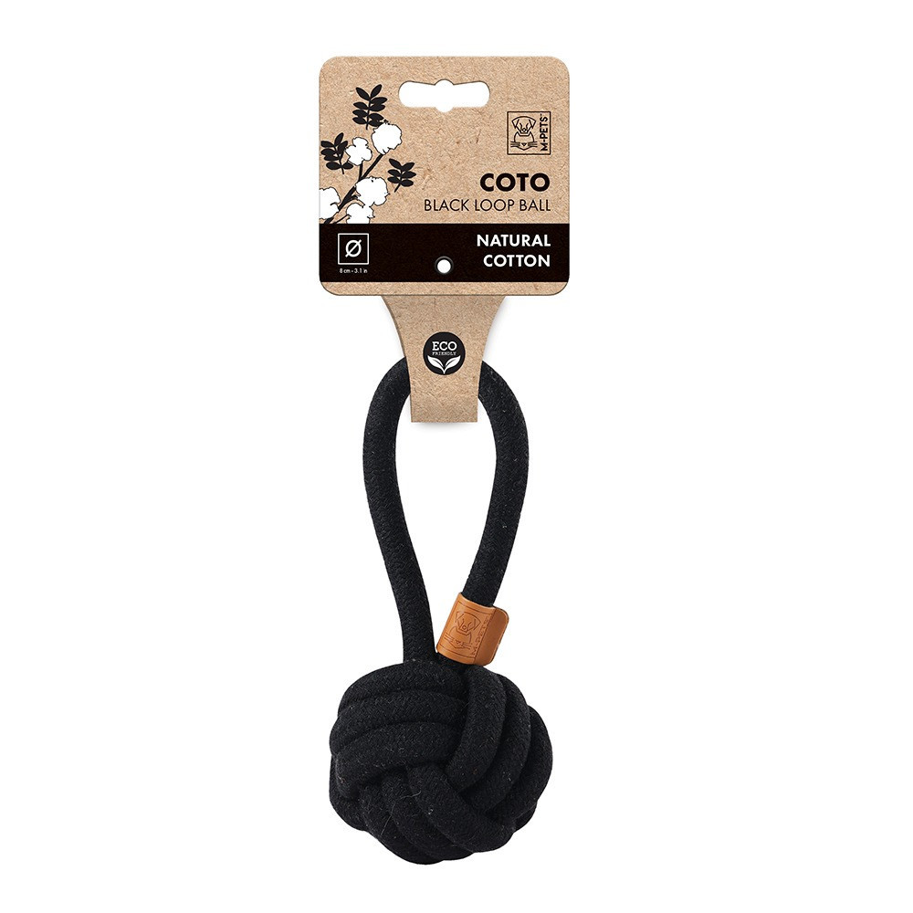 M-PETS Coto Black Loop Ball Eco Friendly Dog Toy, Medium