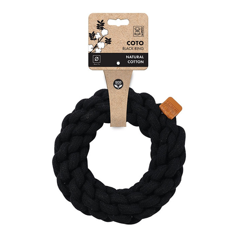 M-PETS Coto Black Ring Eco Friendly Dog Toy, Large