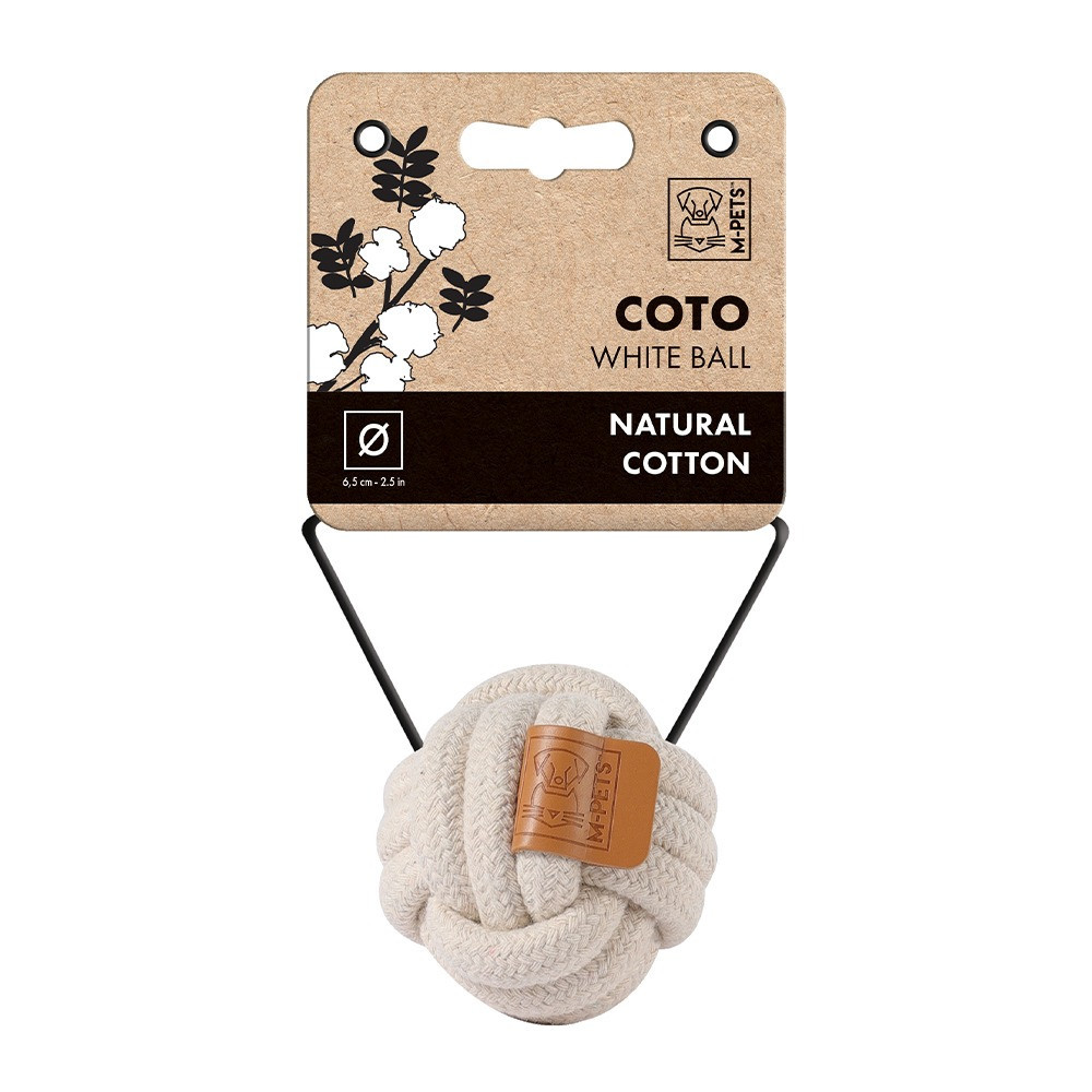 M-PETS Coto White Ball Eco Friendly Dog Toy, Small