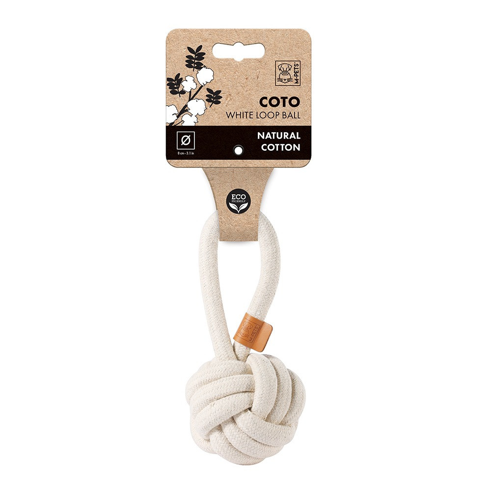 M-PETS Coto White Loop Ball Eco Friendly Dog Toy, Medium