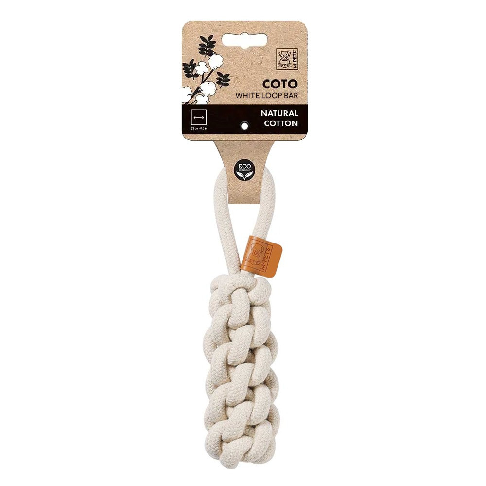 M-PETS Coto White Loop Bar Eco Friendly Dog Toy, Small