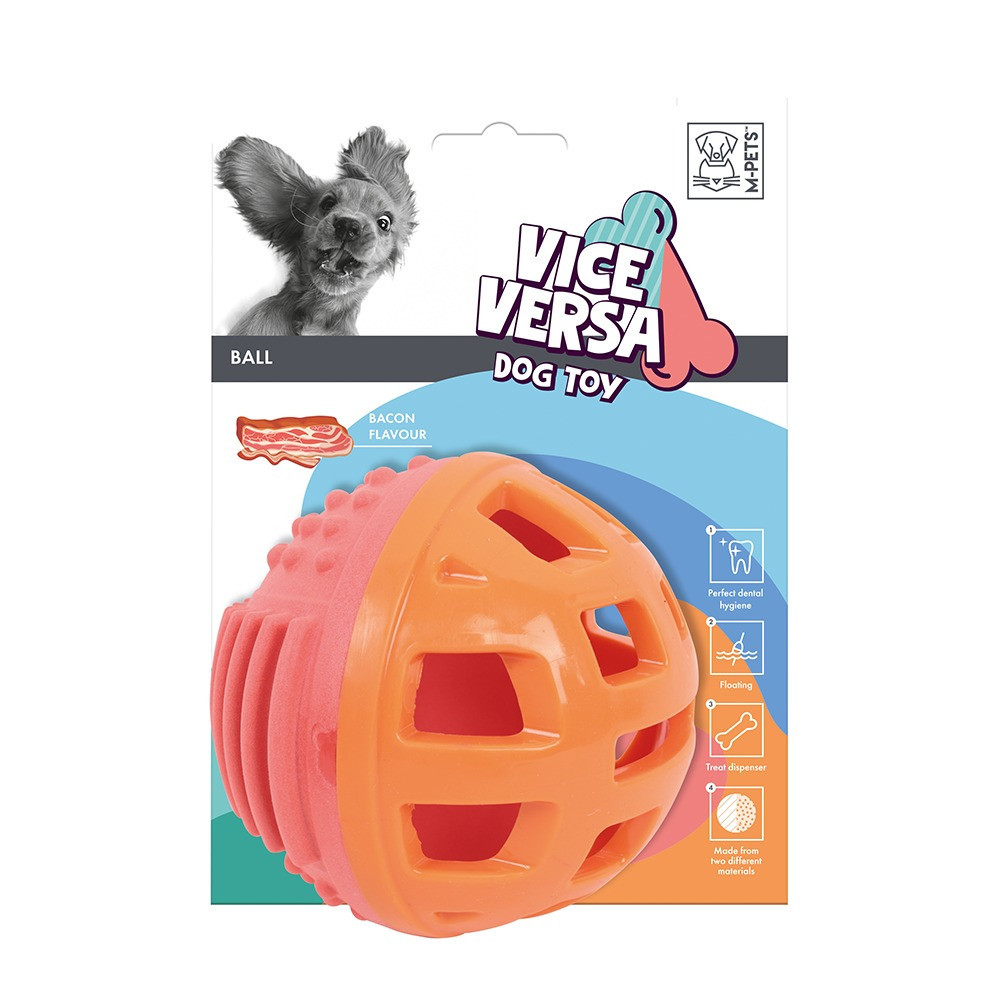 M-PETS Vice Versa Ball Bacon Flavor Dog Toy, Large
