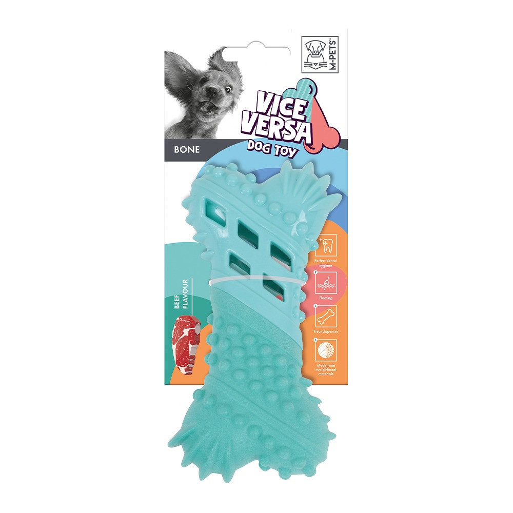 M-PETS Vice Versa Bone Beef Flavor Dog Toy, Small