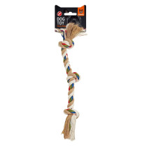 FOFOS 3 Knots Flossy Rope Dog Toy, Multicolour