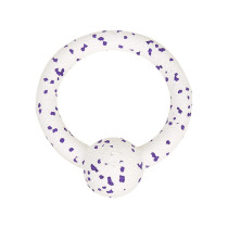FOFOS Durable Puller with Ball Dog Toy, White/Purple
